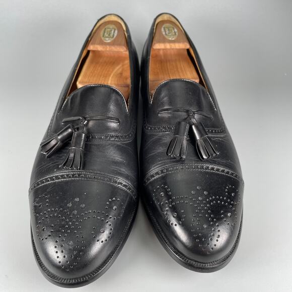 Mezlan Havana Men\'s Size 11 Black Leather Slip On Tassel Loafers Dress Shoes EUC main image 8